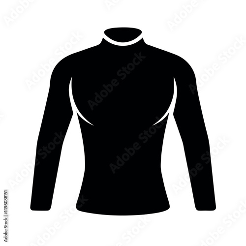Rash Guard Black Vector Silhouette Art