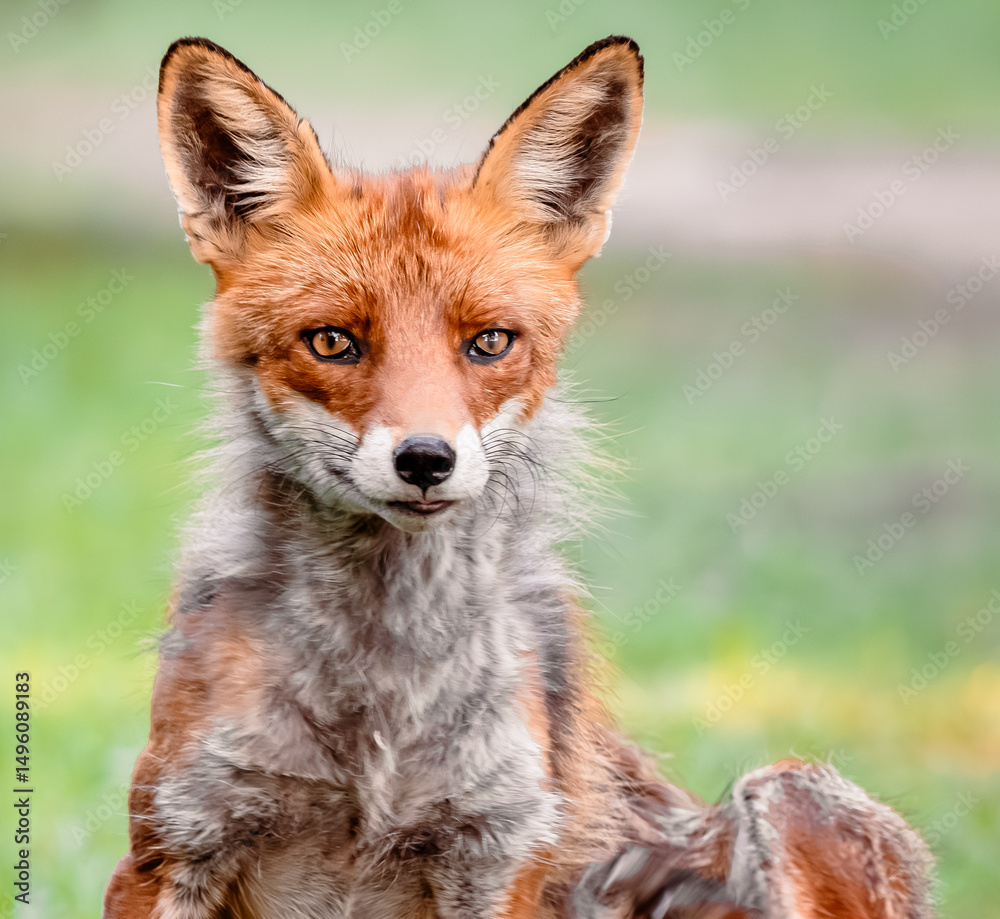 Fototapeta premium red fox in the grass