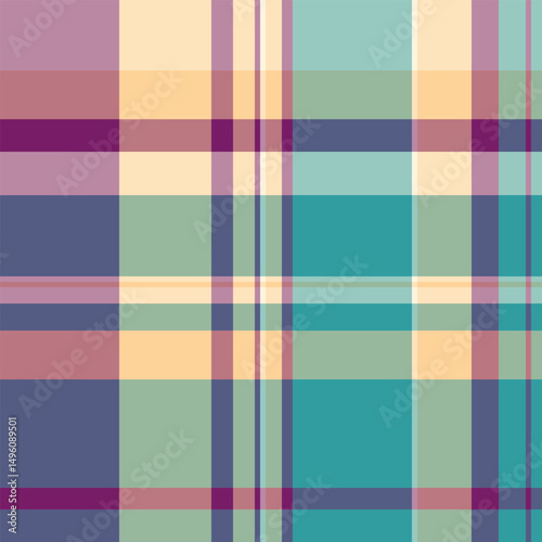 Part vector fabric tartan, tribal plaid pattern check. Performance textile seamless background texture in pastel and blue colors.