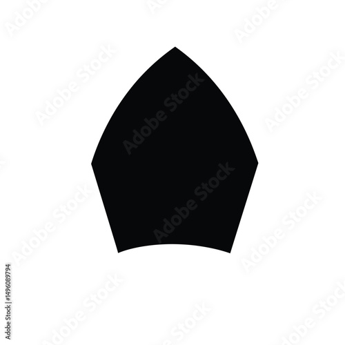Black mitre hat icon religious symbol clergy