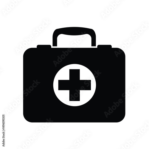 First aid kit medical emergency box icon