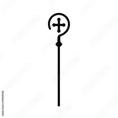Crosier staff religious symbol bishop pastoral staff
