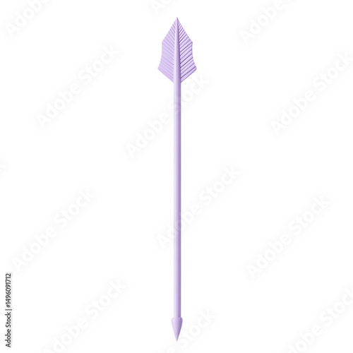 Minimal Arrow with Elegant Simplicity in Light Lave Isolated on Transparent Background