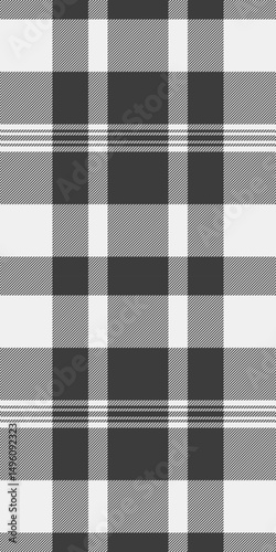Classic black and white plaid pattern.  Perfect for textile designs, website backgrounds, or packaging. This timeless pattern evokes feelings of tradition and style.