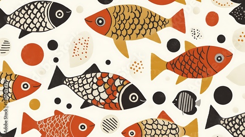 Colorful Fish Seamless Pattern. (1)