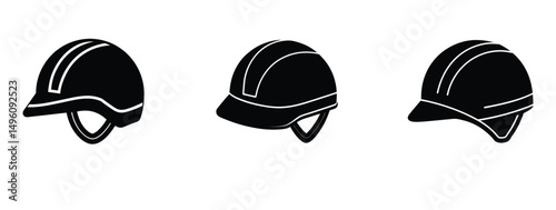 Construction safety helmet icon. Simple solid style. Hard hat, worker cap, protect and safe concept. Glyph vector illustration design isolated on white background. EPS 10
