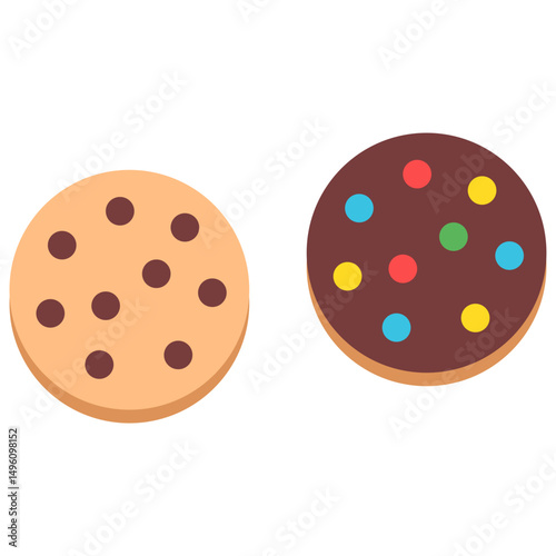 Chocolate Chip and Sprinkle Cookie Vector

