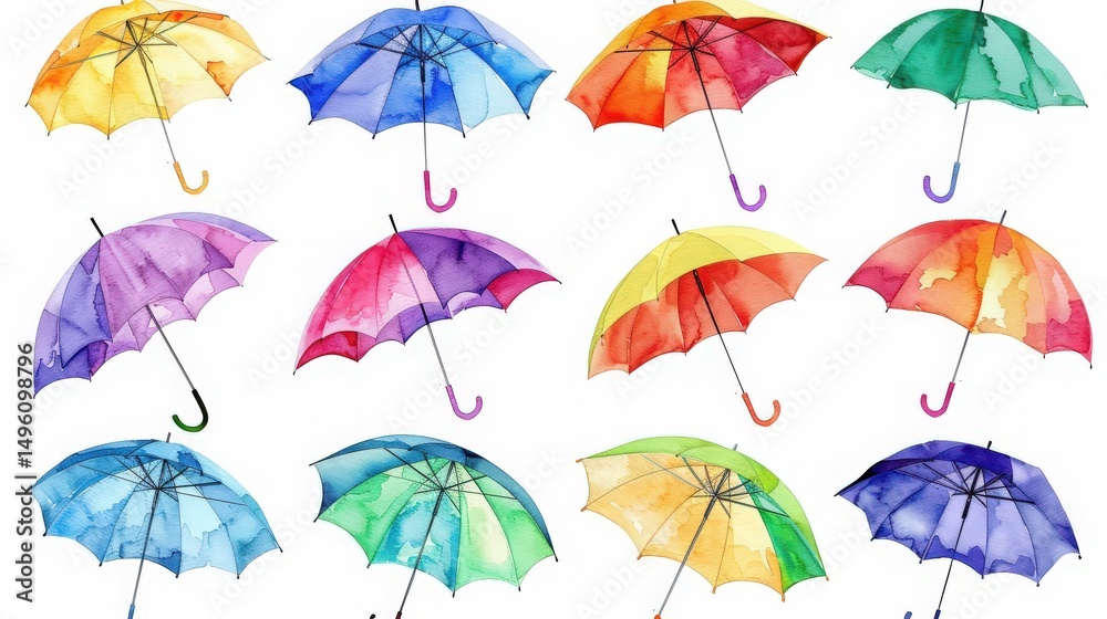 Obraz premium Colorful Umbrellas set