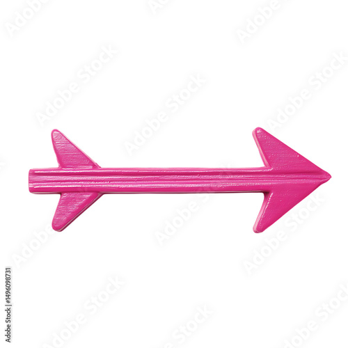Bold Arrow with Defined Contours in Vivid Fuchsia C Isolated on Transparent Background