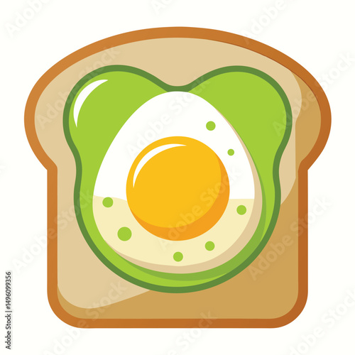 Flat Illustration Of Toast With Avocado And Fried  (1)