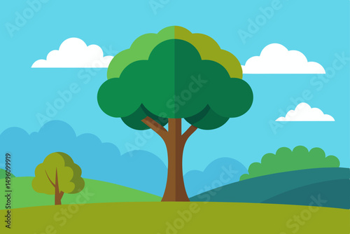 Artistic Tree Landscape Design for 4K Display Vector Illustration Background