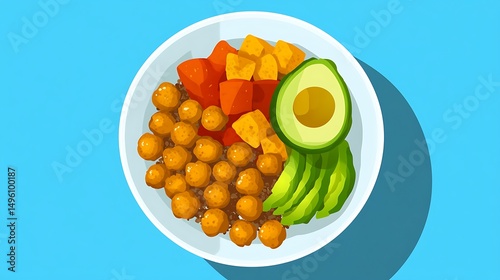 Healthy Quinoa Bowl with Top View. (1)