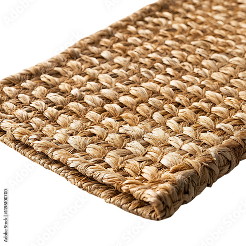 Contemporary Eco Straw Mat Featuring a Natural Wove Isolated on Transparent Background