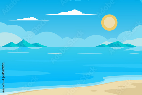 Sparkling Crystal Clear Ocean Water on a Bright Sunny Day Vector Illustration Background