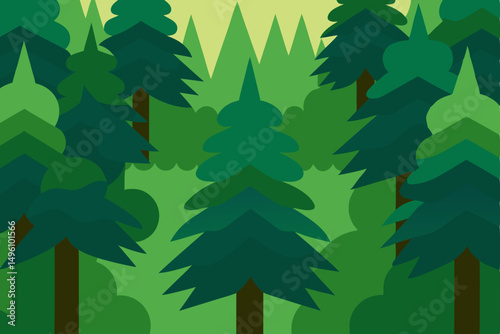 Overhead Aerial View of Dense Forest Canopy in 4K Vector Illustration Background
