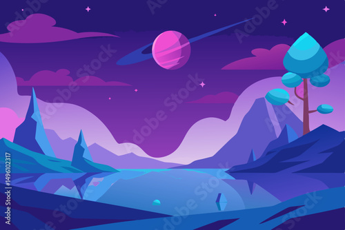 Ethereal Dreamlike AI Generated Nature Scene in Ultra HD Vector Illustration Background