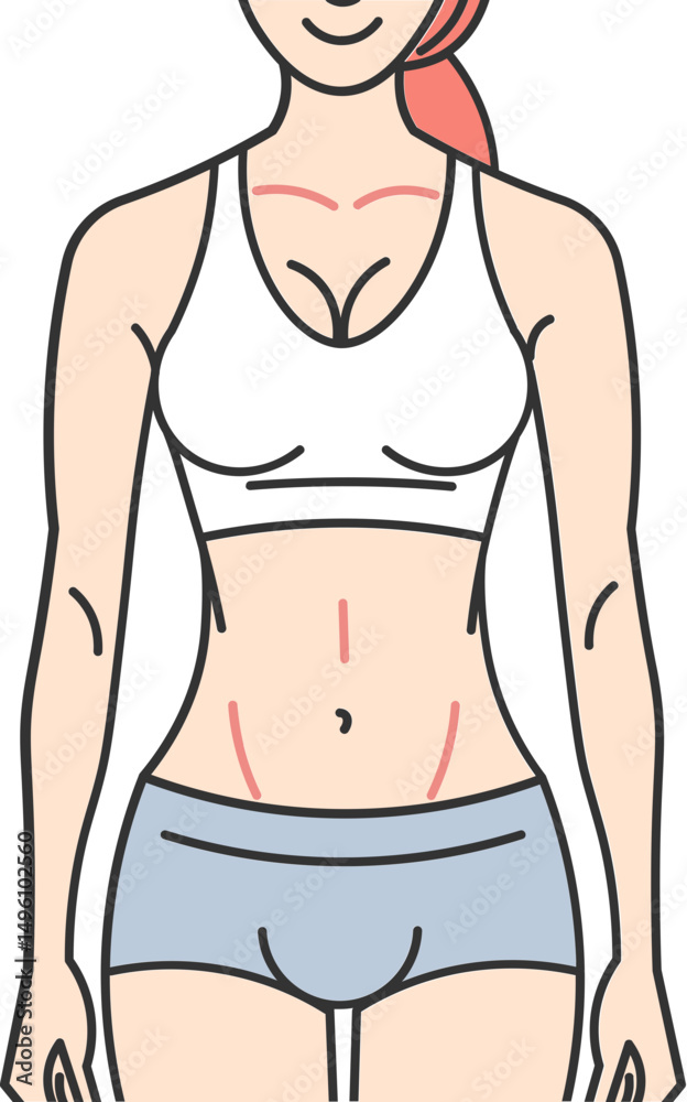 Fototapeta premium Fit female body after a balanced diet