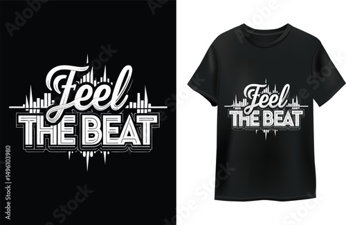 Feel the Beat Music T-Shirt Design Template
