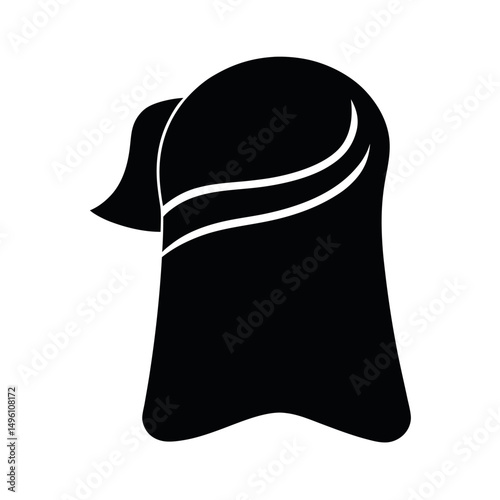 Towel Black Vector Silhouette Illustration