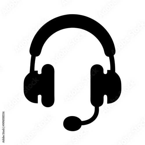 Headset microphone icon vector illustration for customer service call center support helpdesk