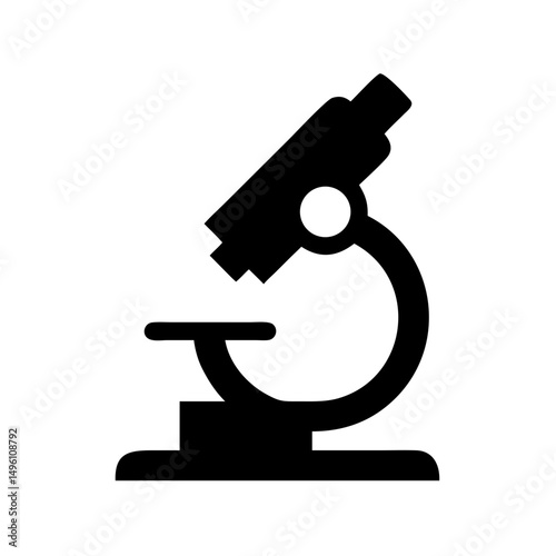 Microscope science lab equipment vector icon for scientific research and education tool design