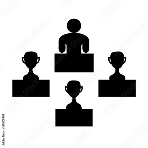 Conference speaker presentation vector illustration for business meeting and seminar event with audience