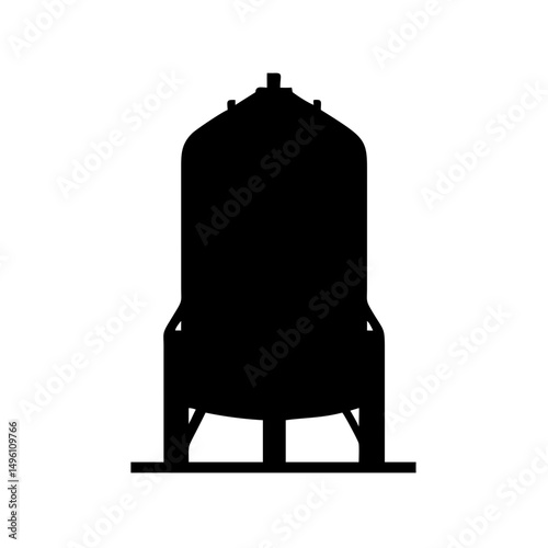Industrial storage tank silhouette vector design for chemical liquid petroleum gas storage needs