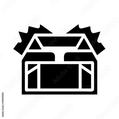 Silhouette of a vintage film camera with gears for movie and video production design icon