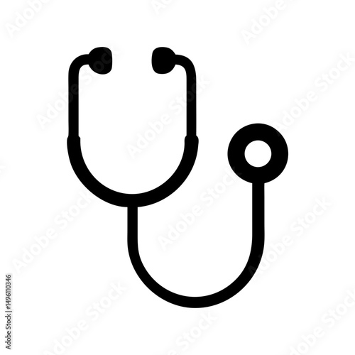 Stethoscope medical equipment healthcare doctor nurse heart checkup diagnosis tool vector icon