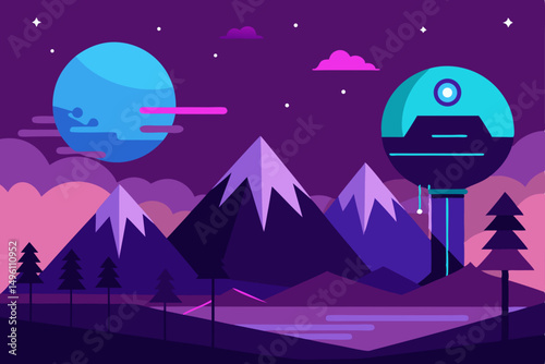 Cutting Edge Futuristic AI Generated Nature View Ultra HD Background Vector Illustration Background