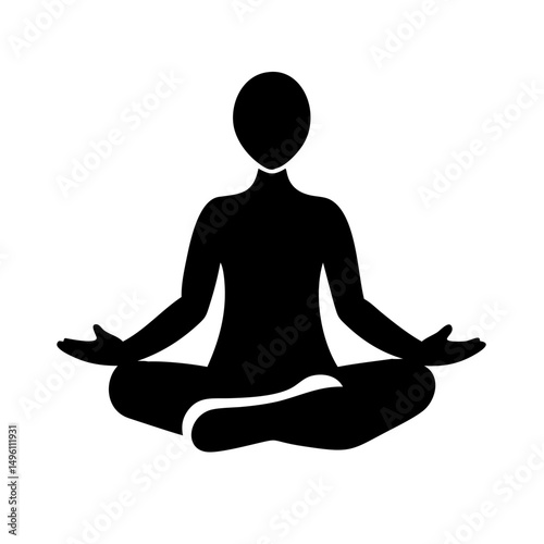 Find peace and balance: silhouette of person in lotus position for meditation and yoga pose