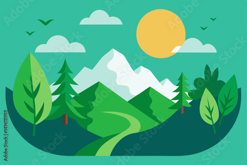 Aesthetic Nature Inspired Wallpaper for Nature Lovers Vector Illustration Background