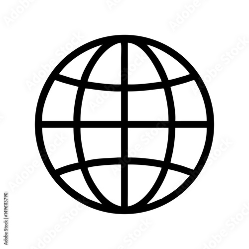 Globe icon world map earth vector graphic internet global symbol web design outline illustration