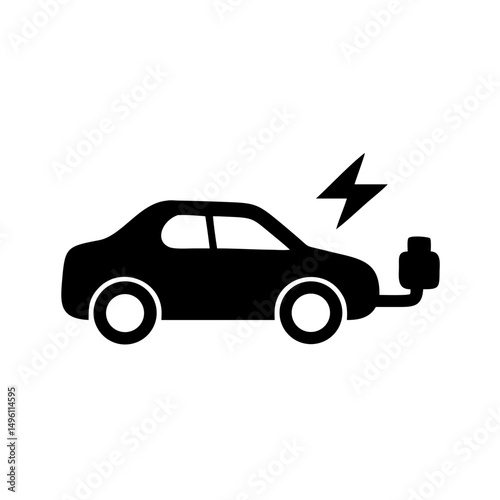 Electric vehicle charging station ev car plug in renewable energy transportation icon design