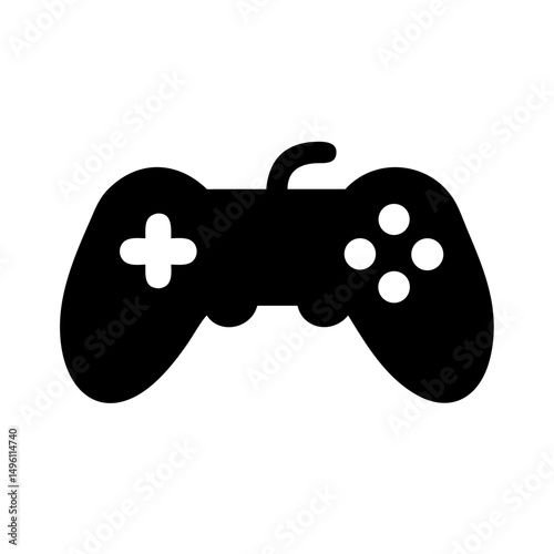 Game controller vector illustration for gaming console and pc games black and white design