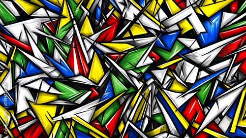 Abstract Geometric Graffiti Art.