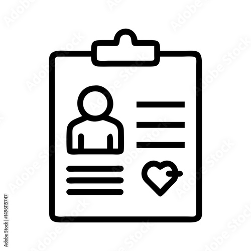 Medical record patient health history clipboard healthcare document information icon vector