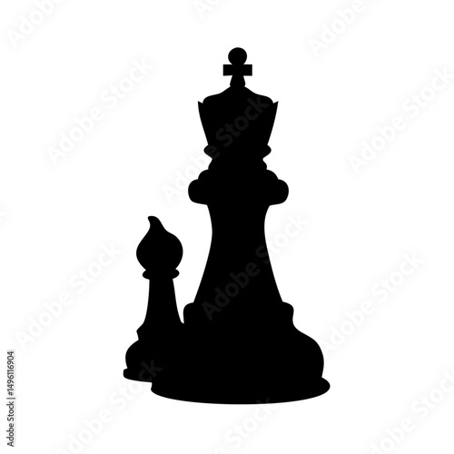 Chess king and bishop silhouette vector illustration for strategy games and board games design