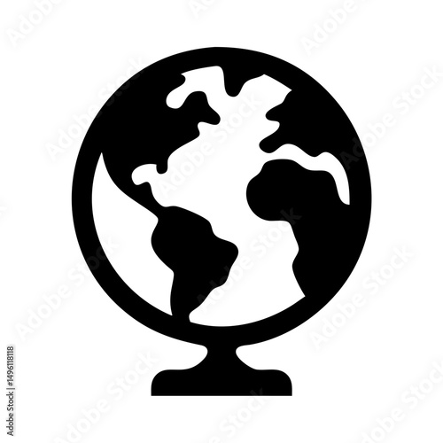 Globe earth world map geography global international travel continent country icon vector