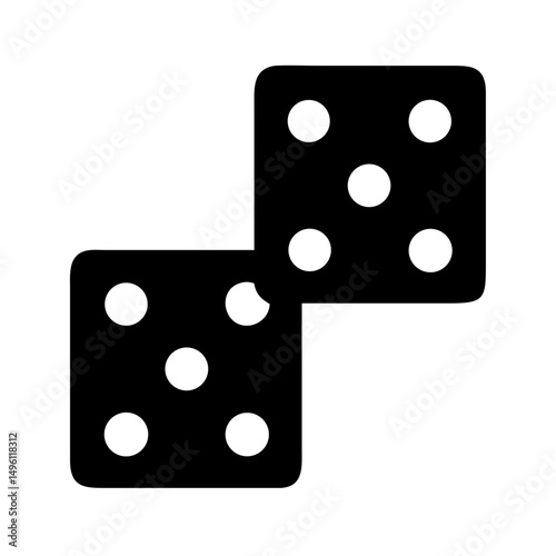 Isolated black dice vector illustration for gambling games and board games graphic design asset