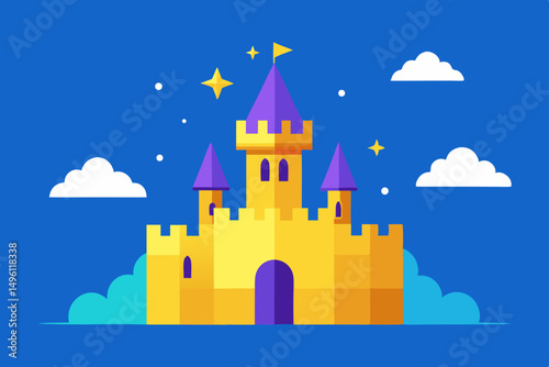 4k wallpaper of dreamy royal citadel vector illustration background