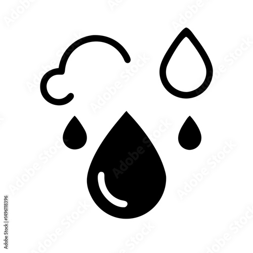 Download rain cloud vector graphic illustration with raindrops and water droplets for free use