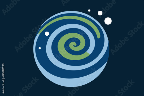 the spiral sky above silent earth vector illustration background