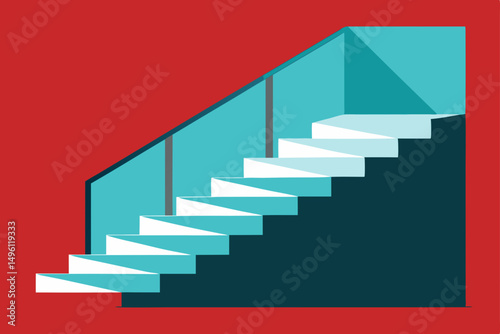glass staircase to another soul vector illustration background