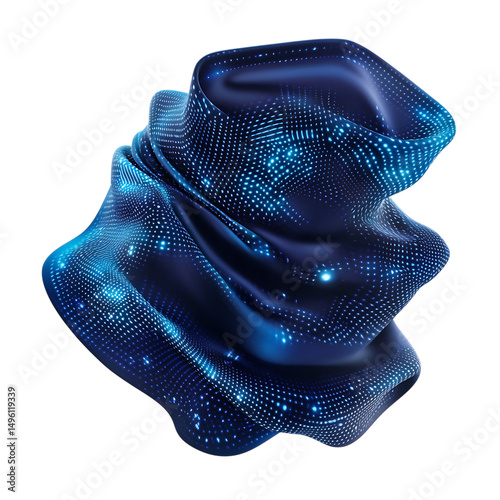 Trendy Cooling Bandana with Futuristic Pattern Isolated on Transparent Background