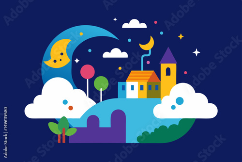 whimsical hollow where dreams rest vector illustration background