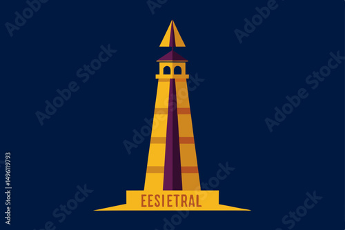 the celestial tower of echoing light vector illustration background