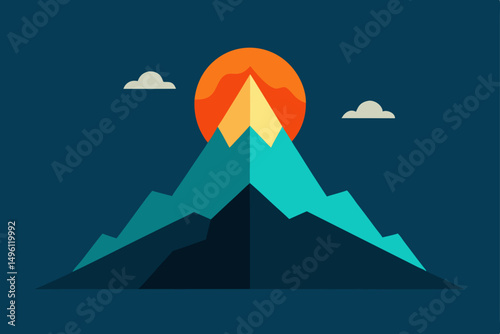 imaginative mountain wallpaper with light vector illustration background