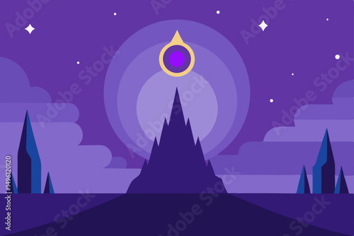 into the mystic realm background vector illustration background