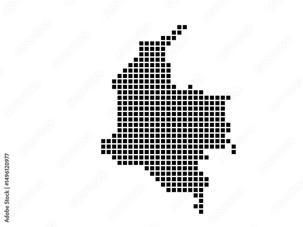Obraz premium Dotted square map of Colombia Small